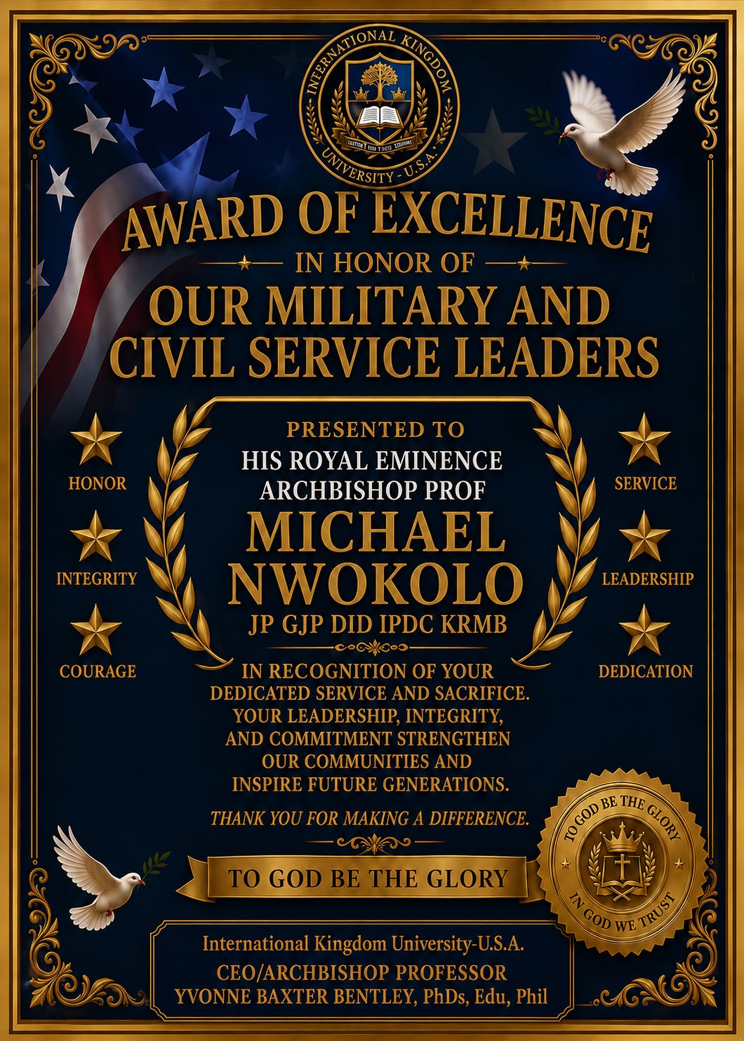 Mock honour of merit award